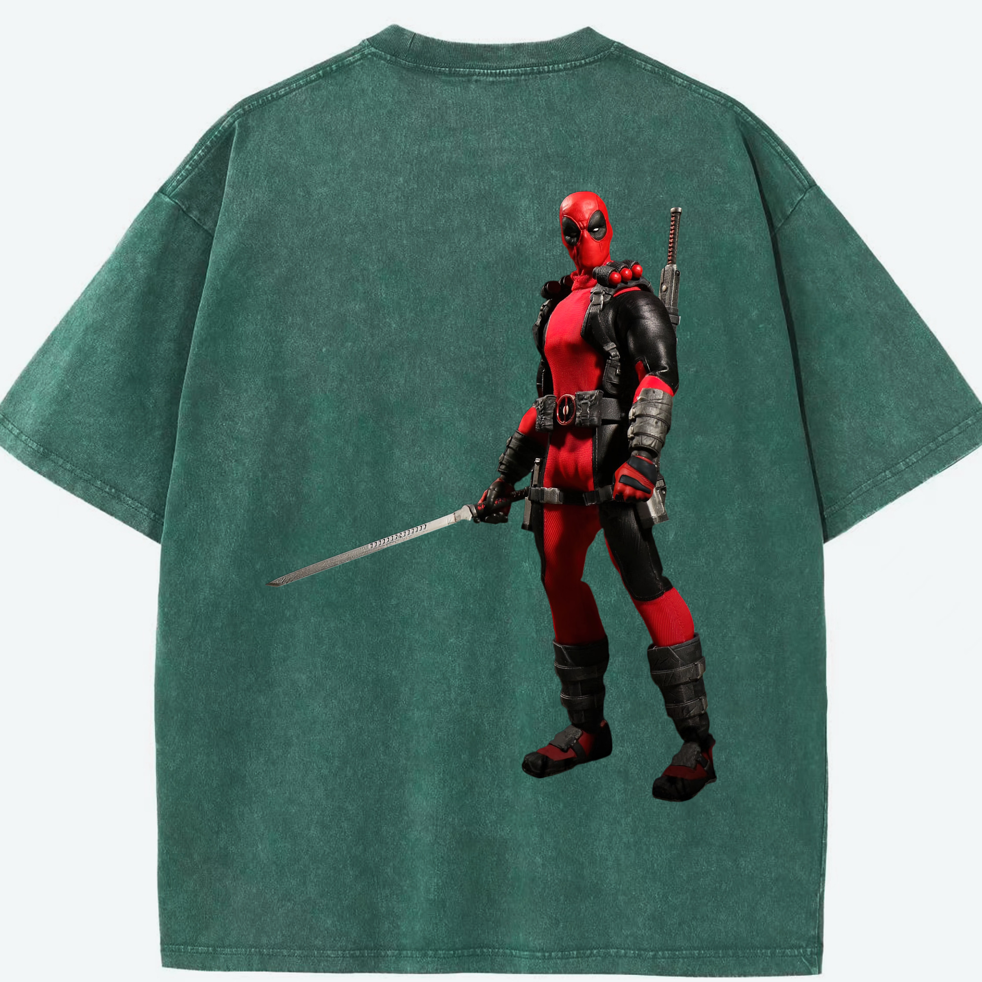 （画像用） Deadpool デッドプール 綿100% ヴィンテージ風 半袖Tシャツ（背面プリント）